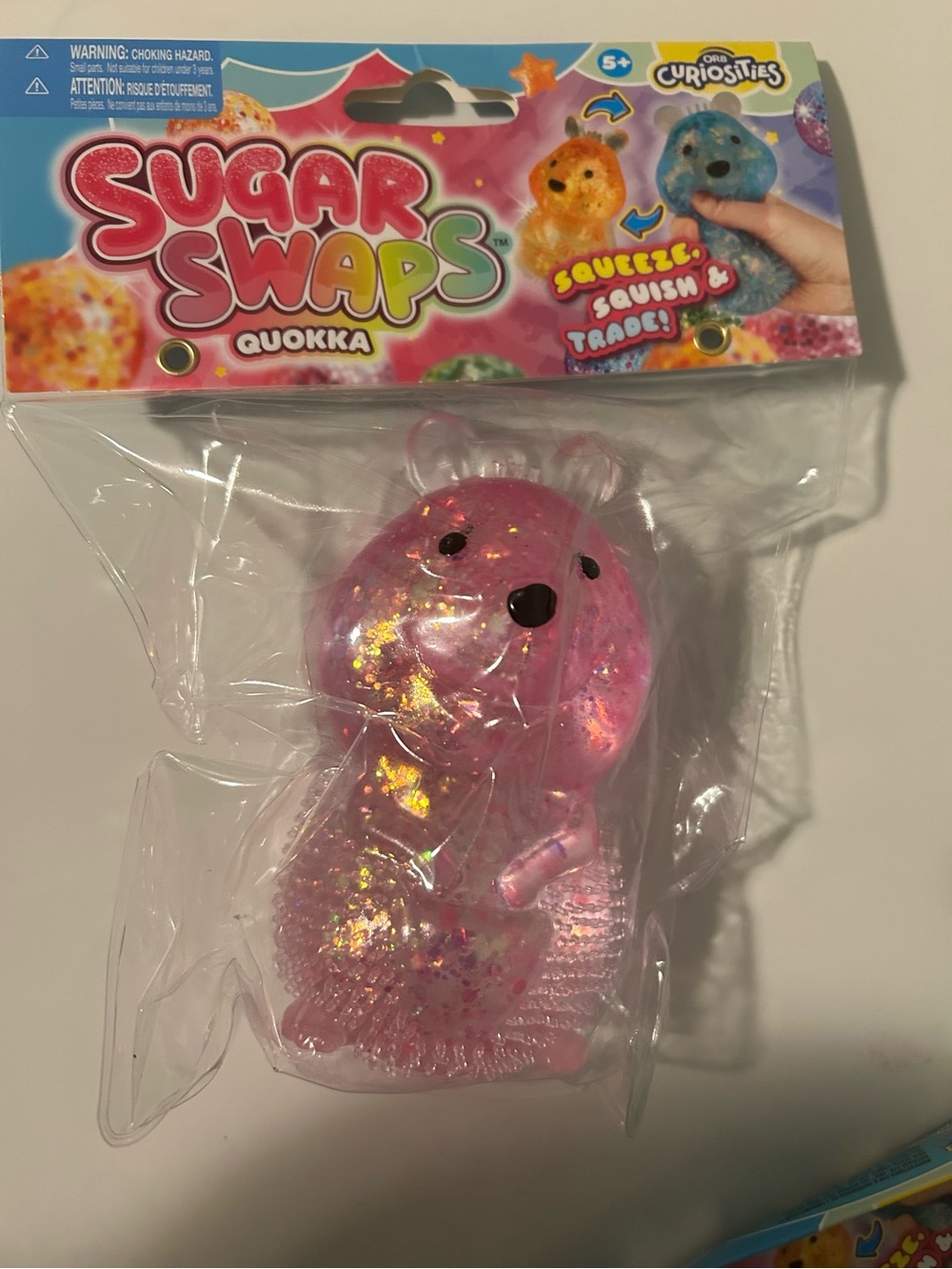 Sugar Swaps Quokka Pink Glitter Squeeze Toy